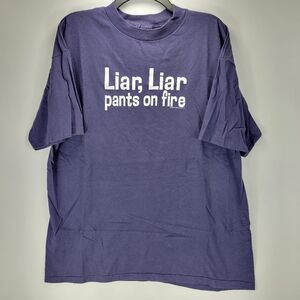 Liar Liar Pants On Fire Fashion Victim Vintage 90s Shirt Mens XL Punk Grunge
